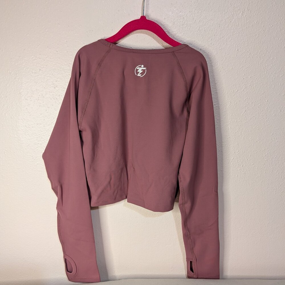 ⭐Fitness Crop Top Women's High Performance Long Sleeve Athletic Shirt Sz Large ⭐ - Picture 3 of 8